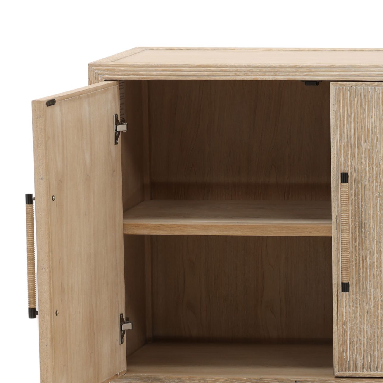 Light Natural Oak Wood Sideboard 98 in Wide