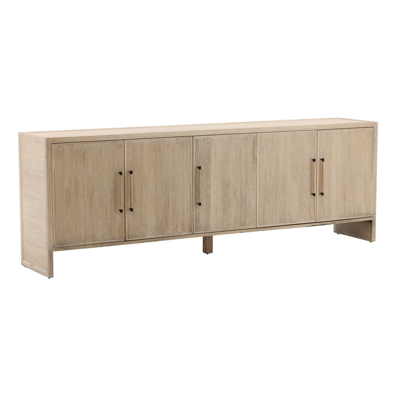 Light Natural Oak Wood Sideboard 98 in Wide