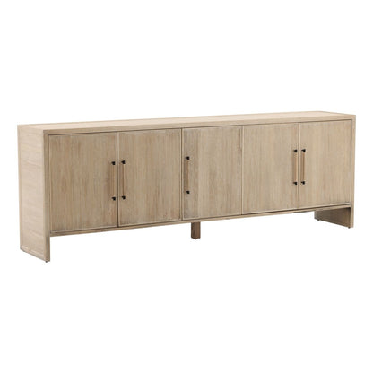 Light Natural Oak Wood Sideboard 98 in Wide