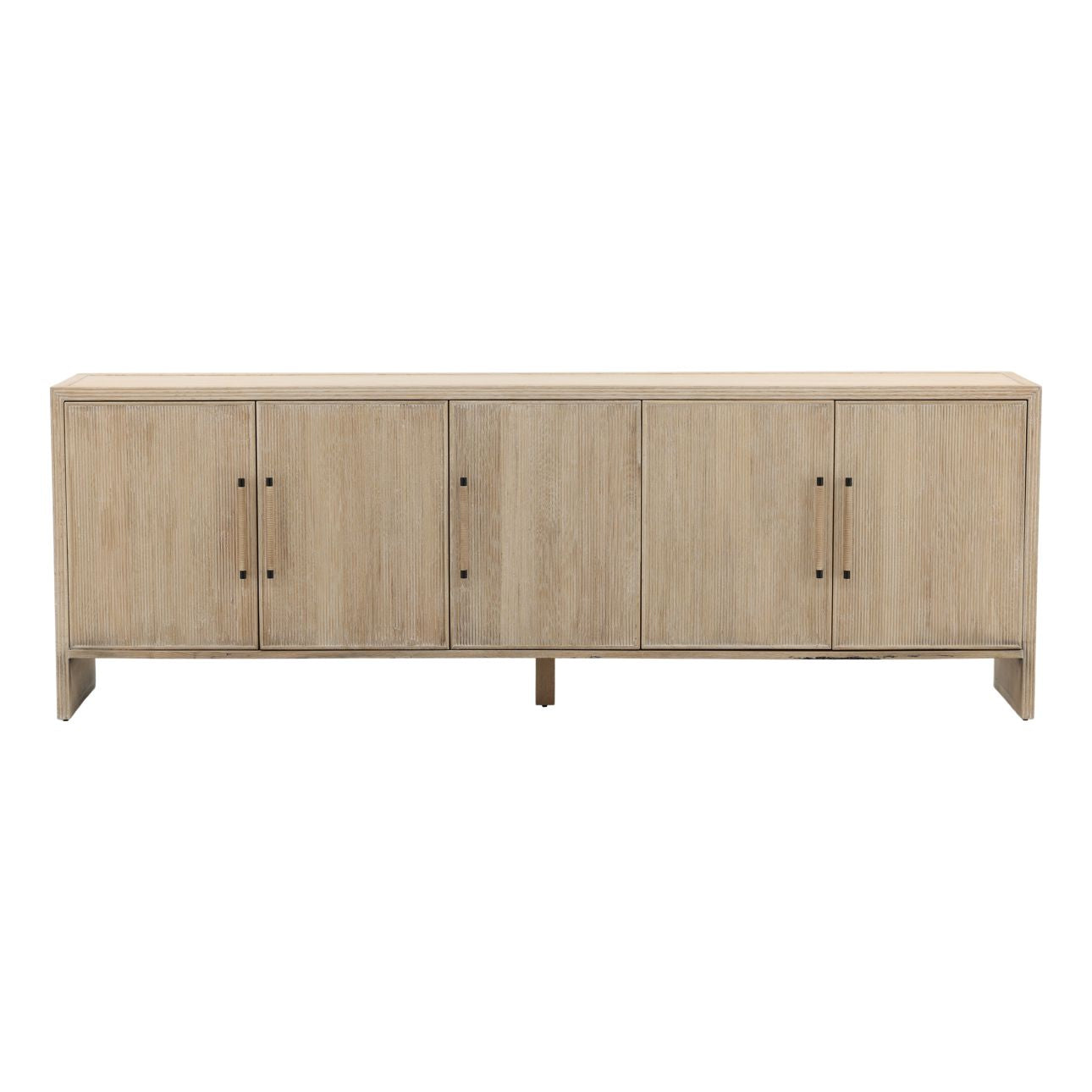 Light Natural Oak Wood Sideboard 98 in Wide