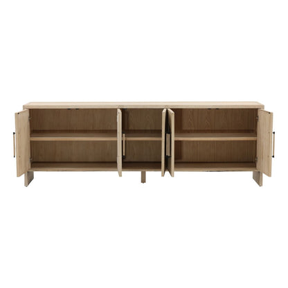 Light Natural Oak Wood Sideboard 98 in Wide