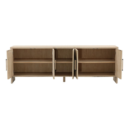 Light Natural Oak Wood Sideboard 98 in Wide