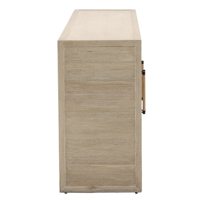 Light Natural Oak Wood Sideboard 98 in Wide