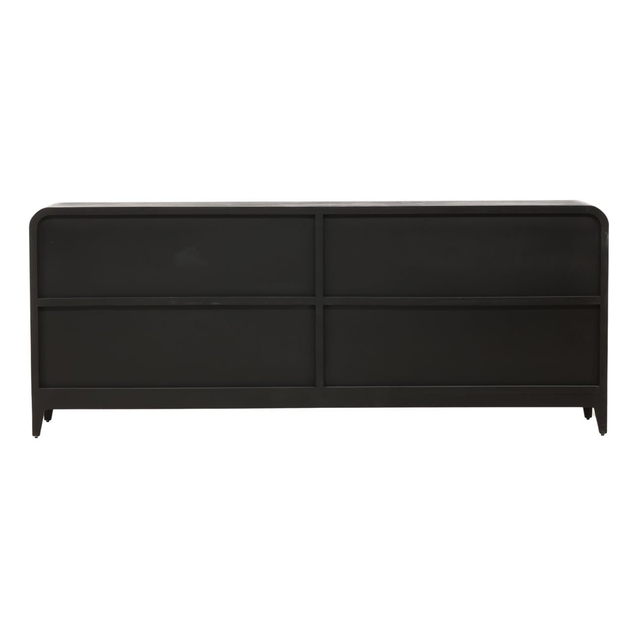 Black and Natural Fir Wood and Tempered Glass Sideboard 85 in Wide