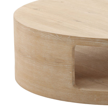 Light Natural Aged Oak Wood Table 51 in Wide