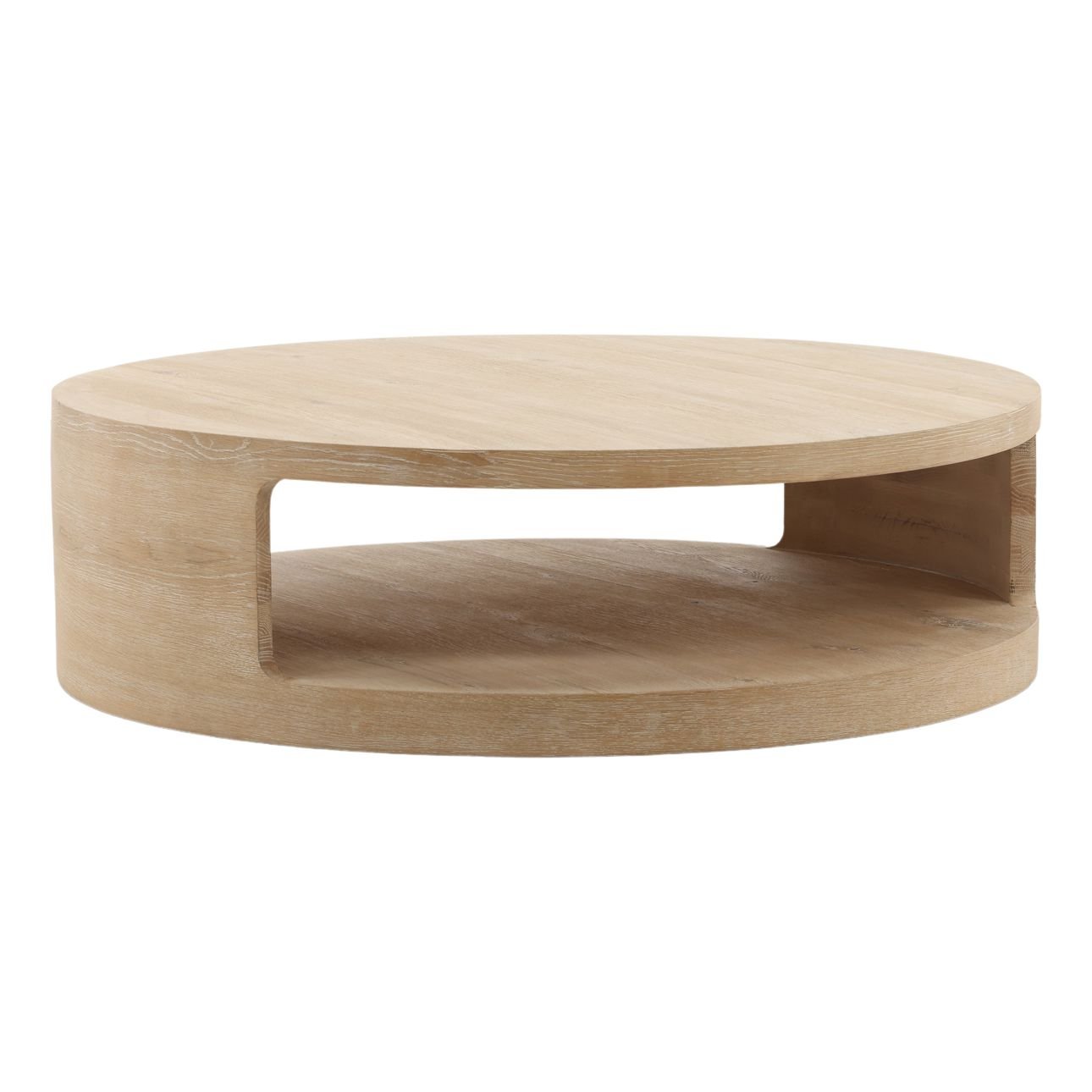 Light Natural Aged Oak Wood Table 51 in Wide