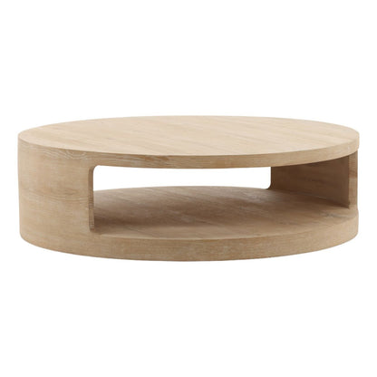 Light Natural Aged Oak Wood Table 51 in Wide
