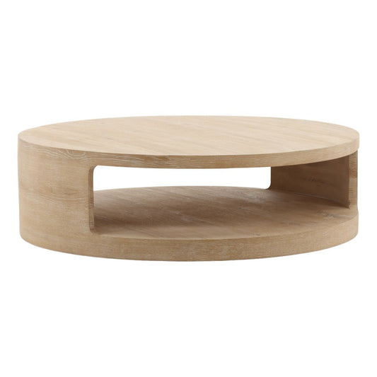 Light Natural Aged Oak Wood Table 51 in Wide