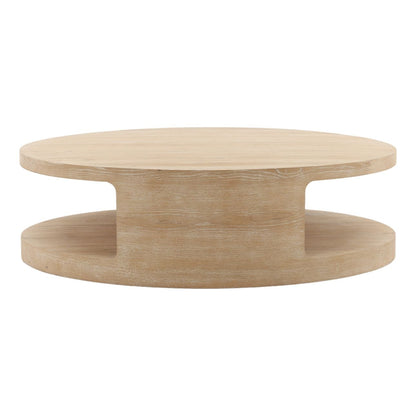 Light Natural Aged Oak Wood Table 51 in Wide