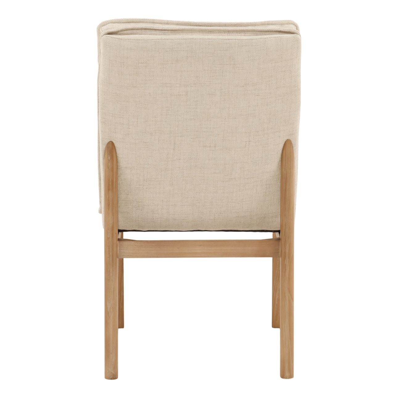 Beige and Light Natural Linen Fabric and Elm Wood Chair 20 in Wide
