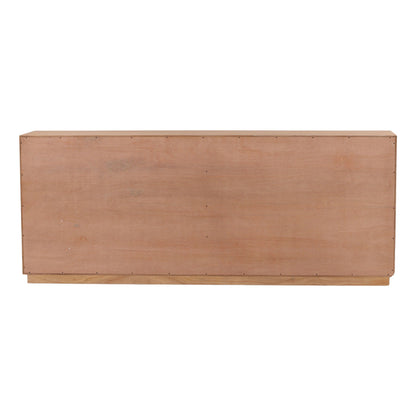Light Natural Elm Wood Sideboard 84 in Wide