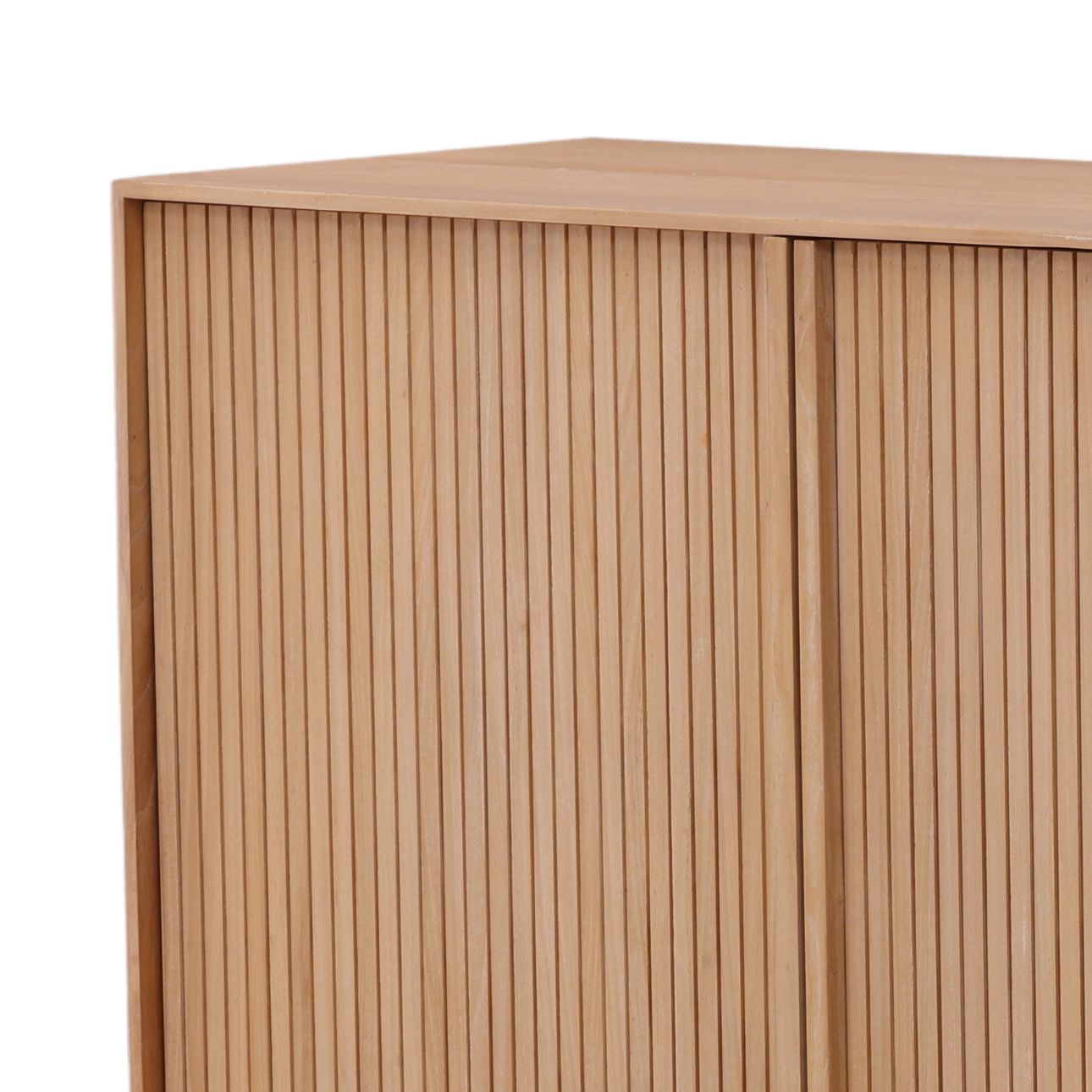 Light Natural Elm Wood Sideboard 84 in Wide