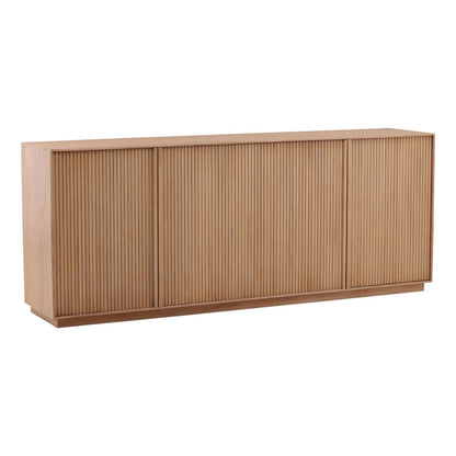 Light Natural Elm Wood Sideboard 84 in Wide