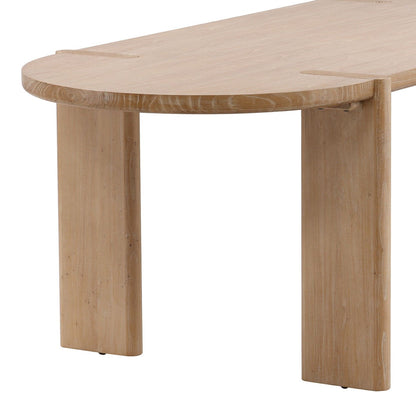 Light Natural Elm Wood Table 91 in Wide