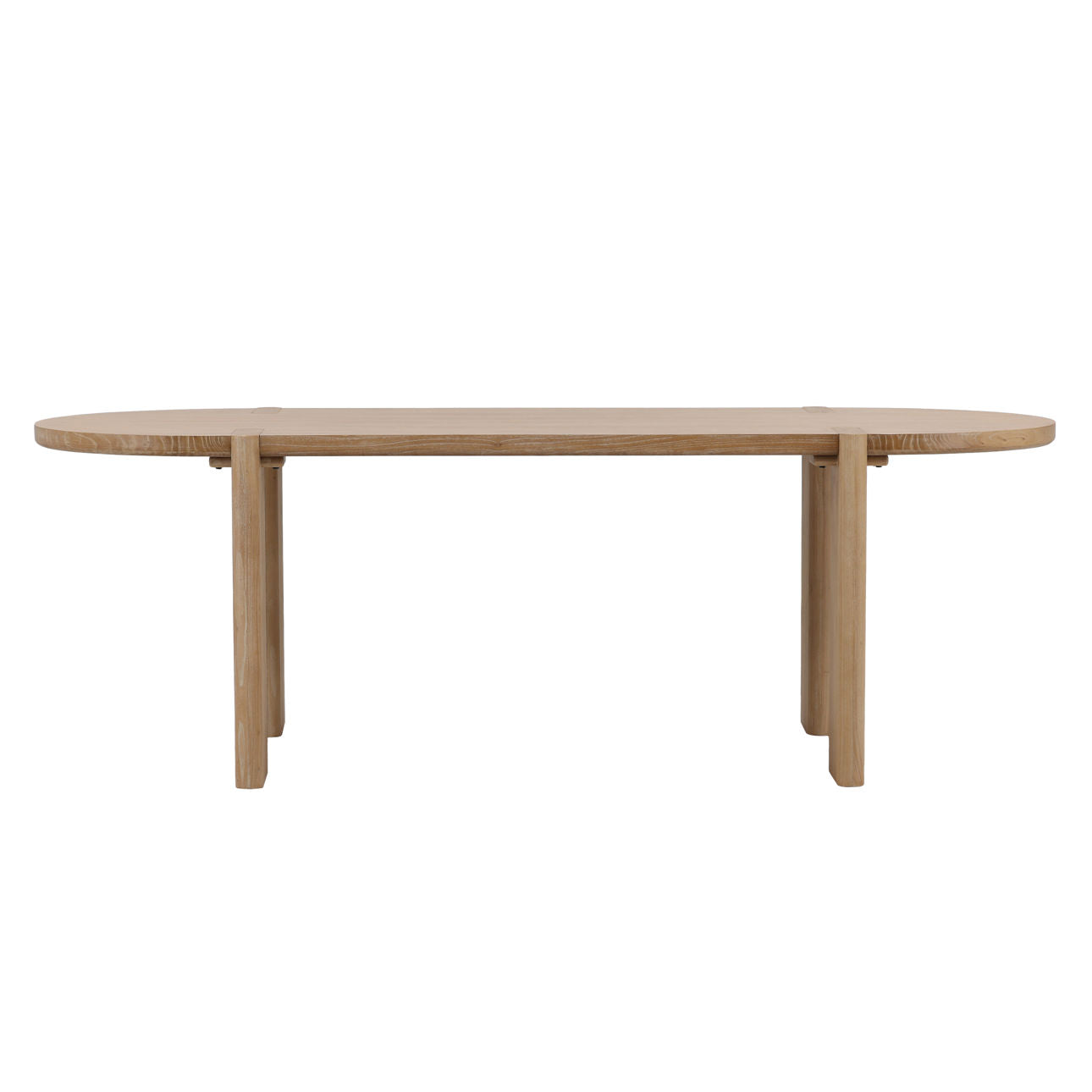 Light Natural Elm Wood Table 91 in Wide