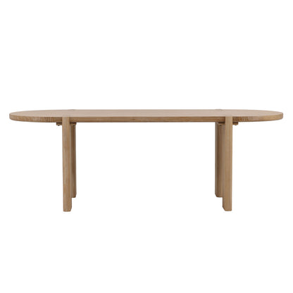 Light Natural Elm Wood Table 91 in Wide