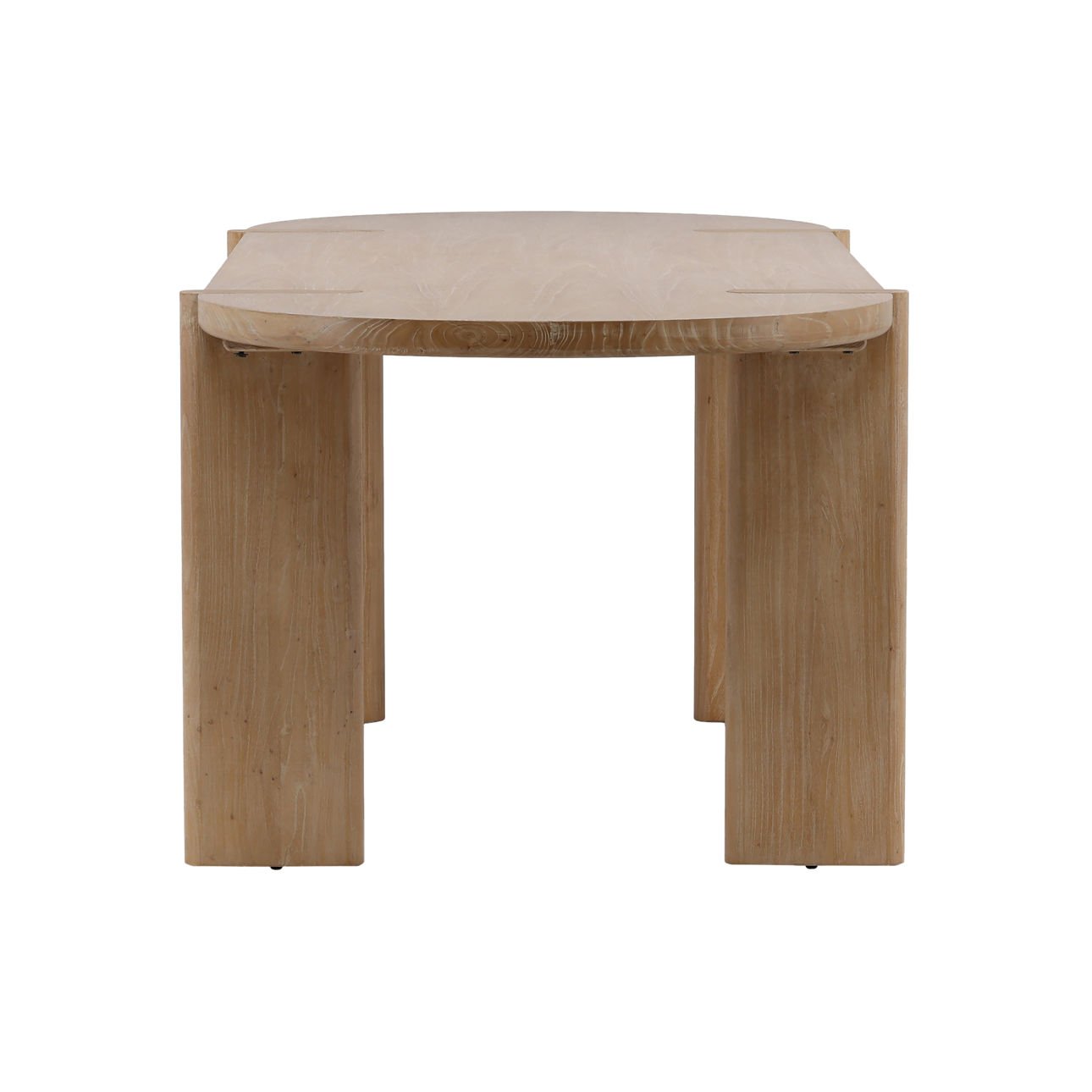 Light Natural Elm Wood Table 91 in Wide