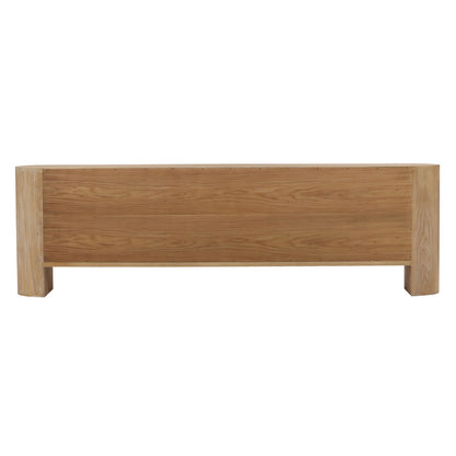 Light Natural Elm Wood Sideboard 111 in Wide