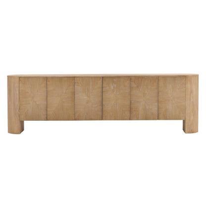Light Natural Elm Wood Sideboard 111 in Wide