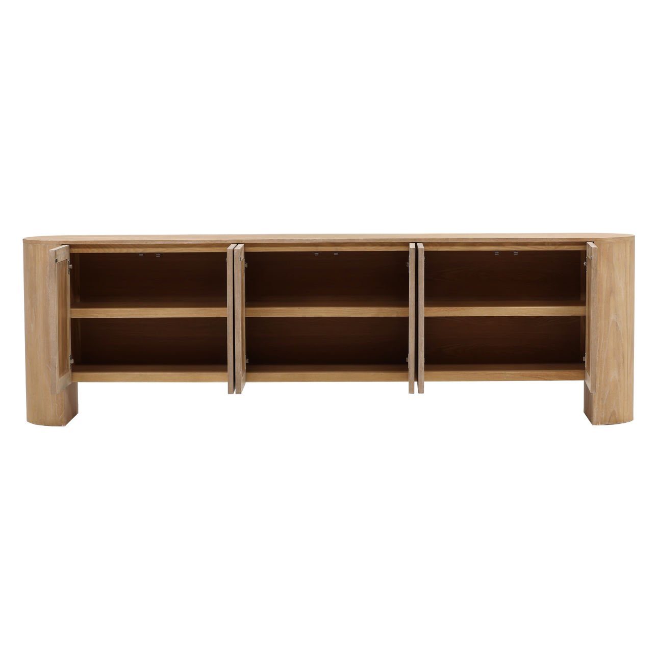 Light Natural Elm Wood Sideboard 111 in Wide