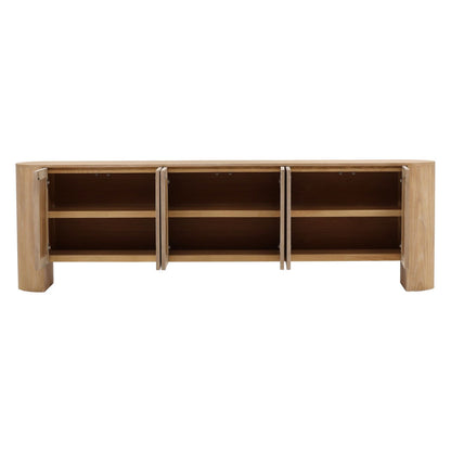 Light Natural Elm Wood Sideboard 111 in Wide