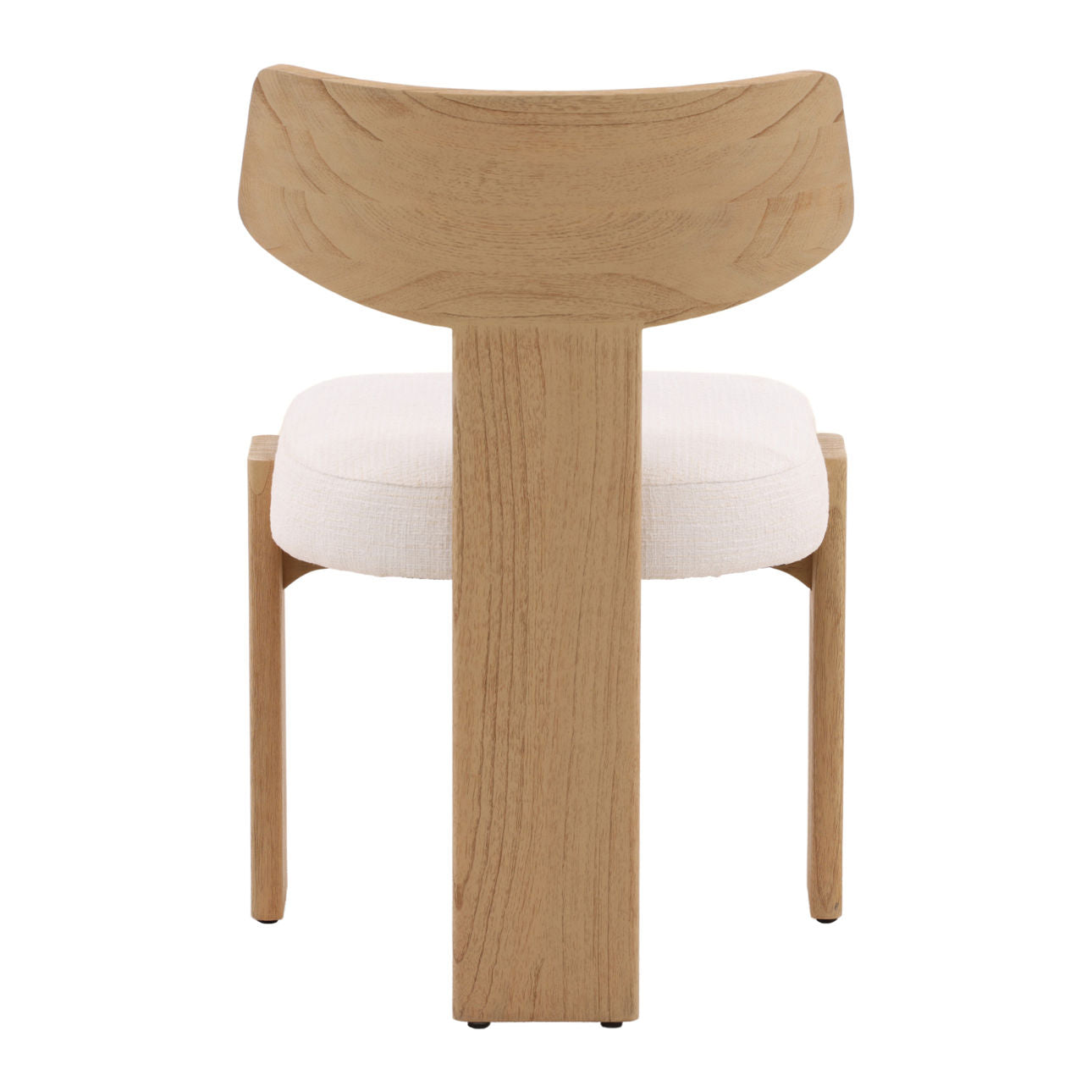 Field White and Natural Tweed Fabric and Mindi Wood Chair 21.5 in Wide