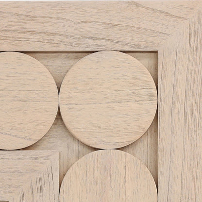 Light Natural Mindi Wood and Mindi Wood Veneer Frame Mirror 40 in Wide