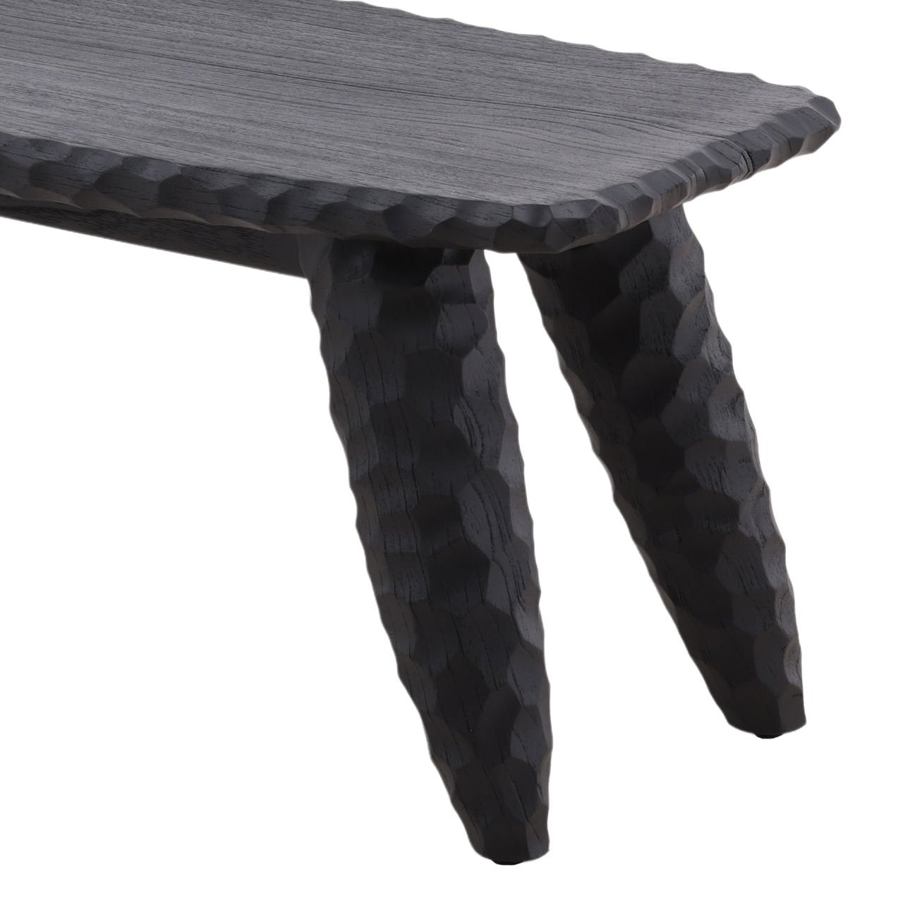 Black Mindi Wood Bench 48 in Wide