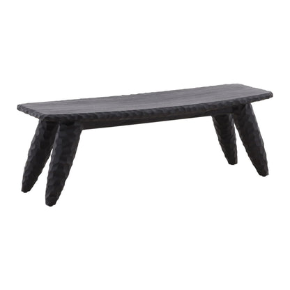 Black Mindi Wood Bench 48 in Wide