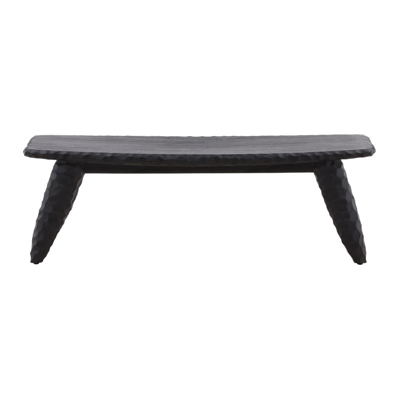 Black Mindi Wood Bench 48 in Wide