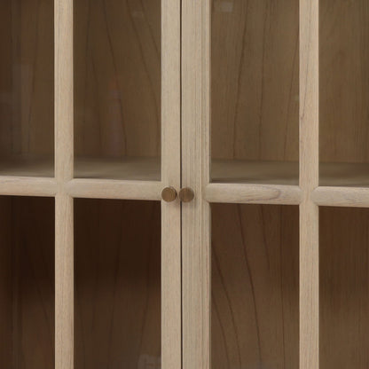Light Natural Mindi Wood Veneer Cabinet 34.5 in Wide