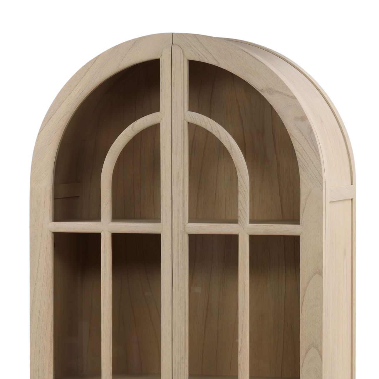 Light Natural Mindi Wood Veneer Cabinet 34.5 in Wide