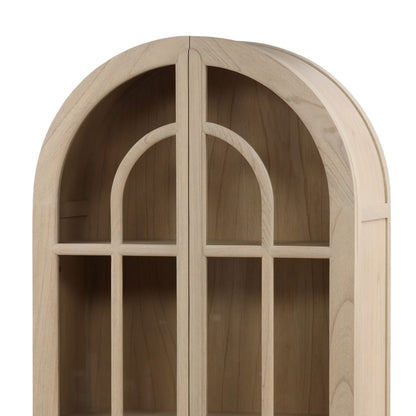 Light Natural Mindi Wood Veneer Cabinet 34.5 in Wide