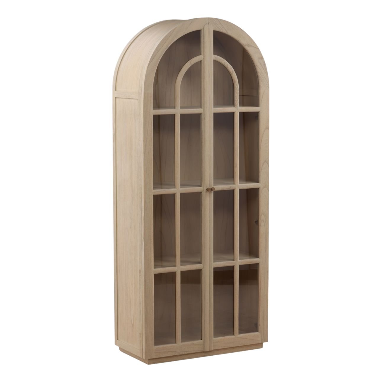 Light Natural Mindi Wood Veneer Cabinet 34.5 in Wide