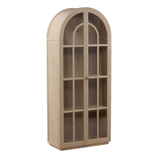 Light Natural Mindi Wood Veneer Cabinet 34.5 in Wide