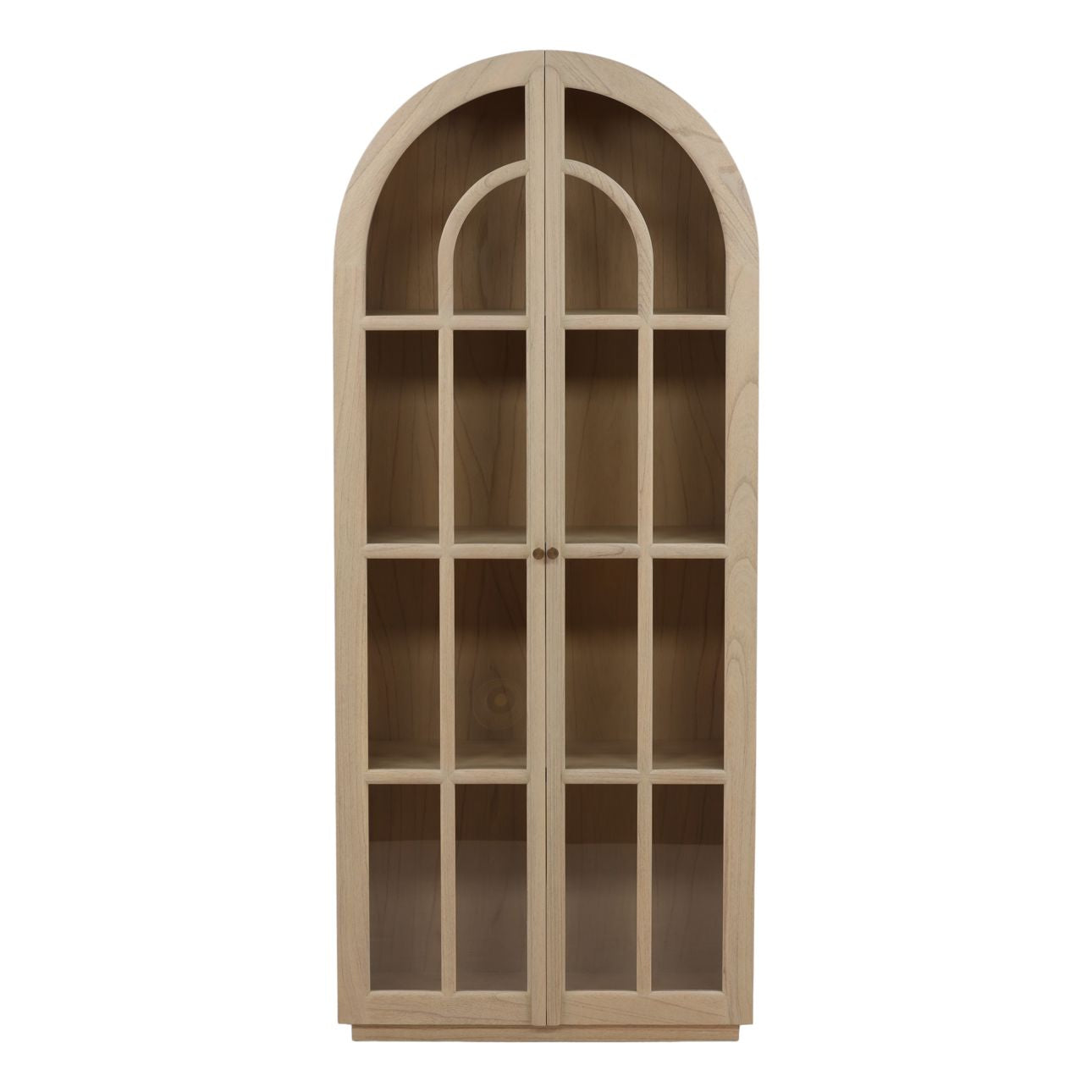 Light Natural Mindi Wood Veneer Cabinet 34.5 in Wide