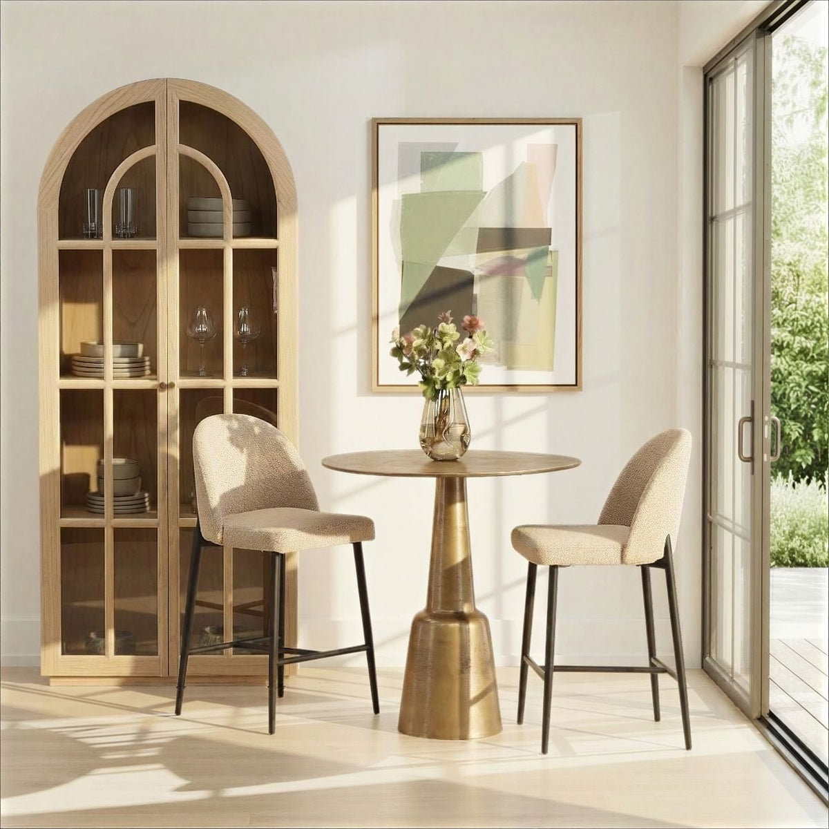 Elevated Mindi Wood Veneer Cabinet