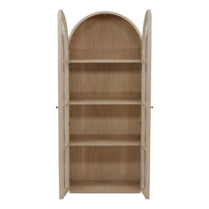 Light Natural Mindi Wood Veneer Cabinet 34.5 in Wide