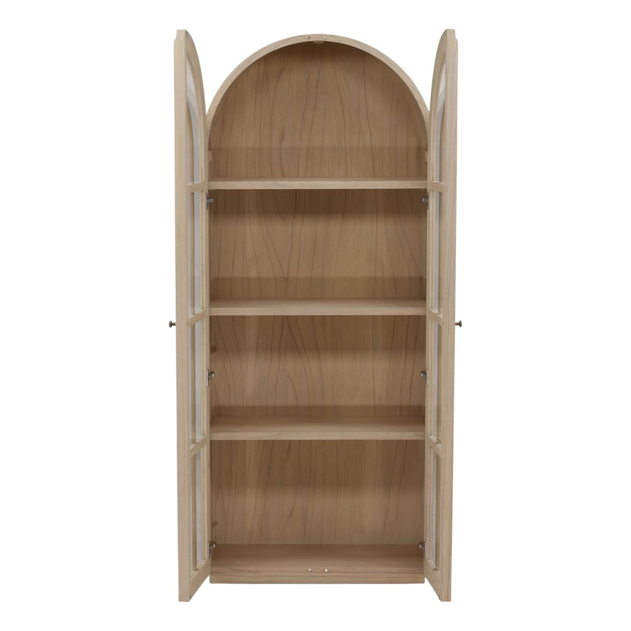 Light Natural Mindi Wood Veneer Cabinet 34.5 in Wide