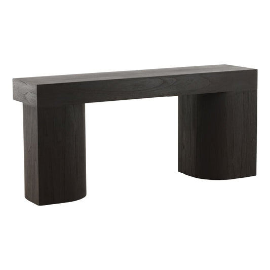 Dark Brown Mindi Wood Veneer Table 65 in Wide