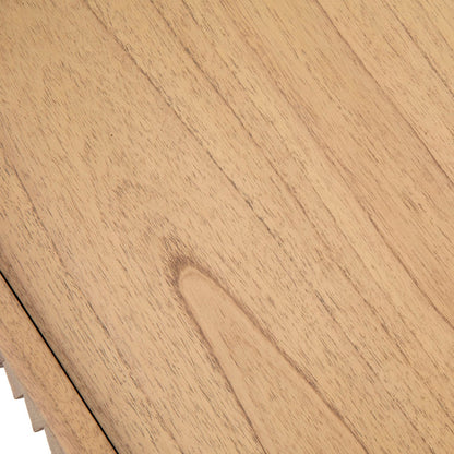 Natural Finish with Black Metal Legs Mindi Wood and Veneer with Iron Legs Sideboard 59 in Wide