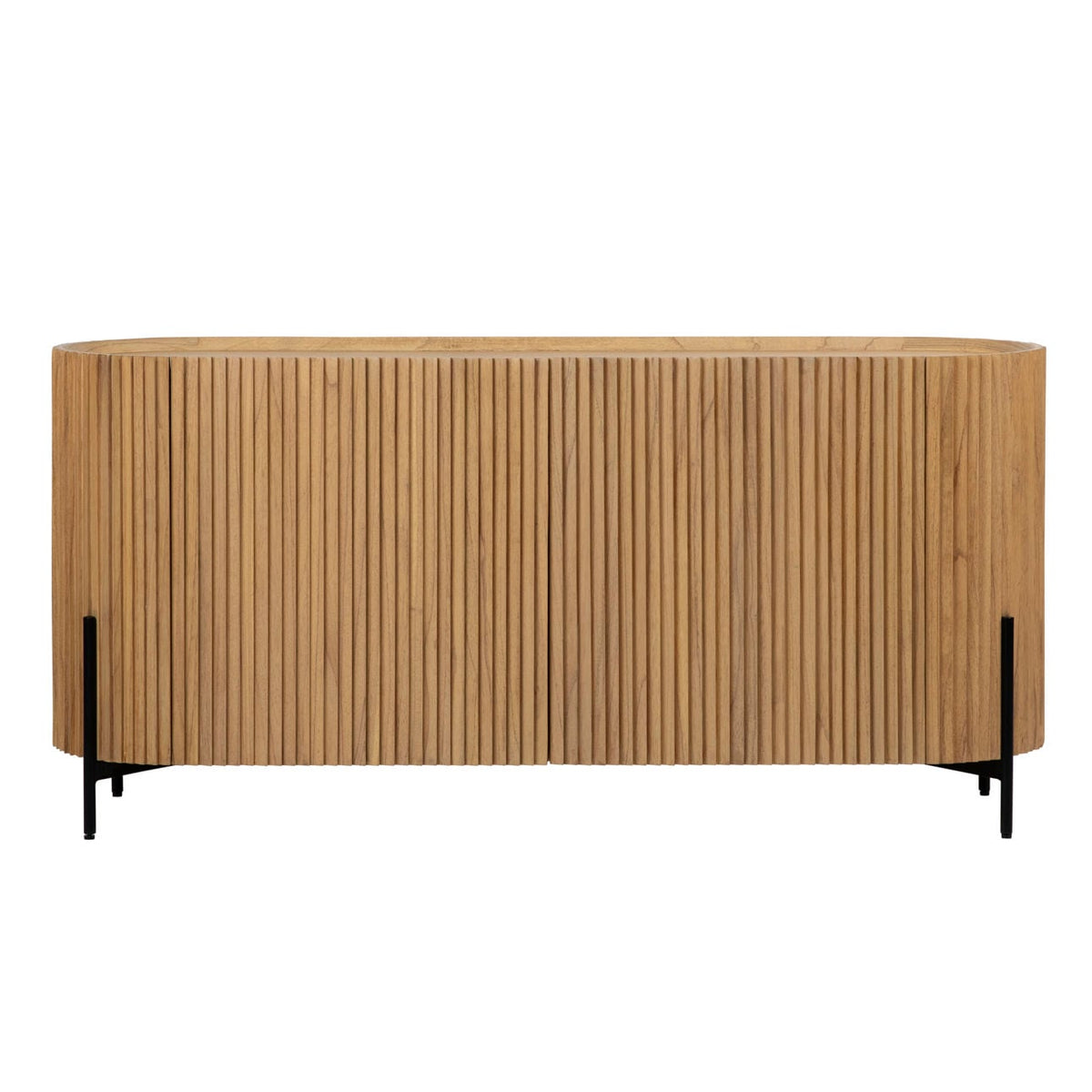 Signature Mindi Wood and Veneer with Iron Legs Cabinet