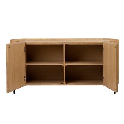 Signature Mindi Wood and Veneer with Iron Legs Cabinet