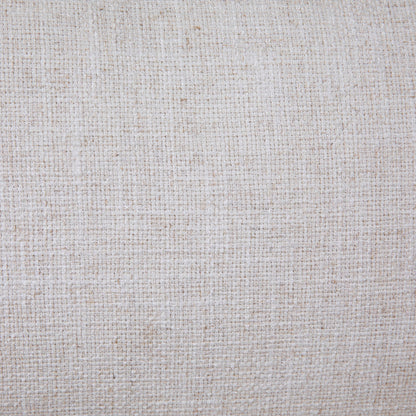 Natural Finish and Off White Upholstery Mindi Wood with Rattan and Polyester Blend Upholstery Chair 28 in Wide