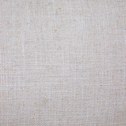 Natural Finish and Off White Upholstery Mindi Wood with Rattan and Polyester Blend Upholstery Chair 28 in Wide