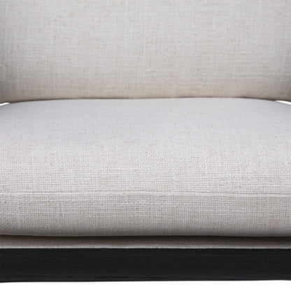 Black Wood Finish and Off White Upholstery Mindi Wood and Polyester Blend Upholstery Chair 27 in Wide