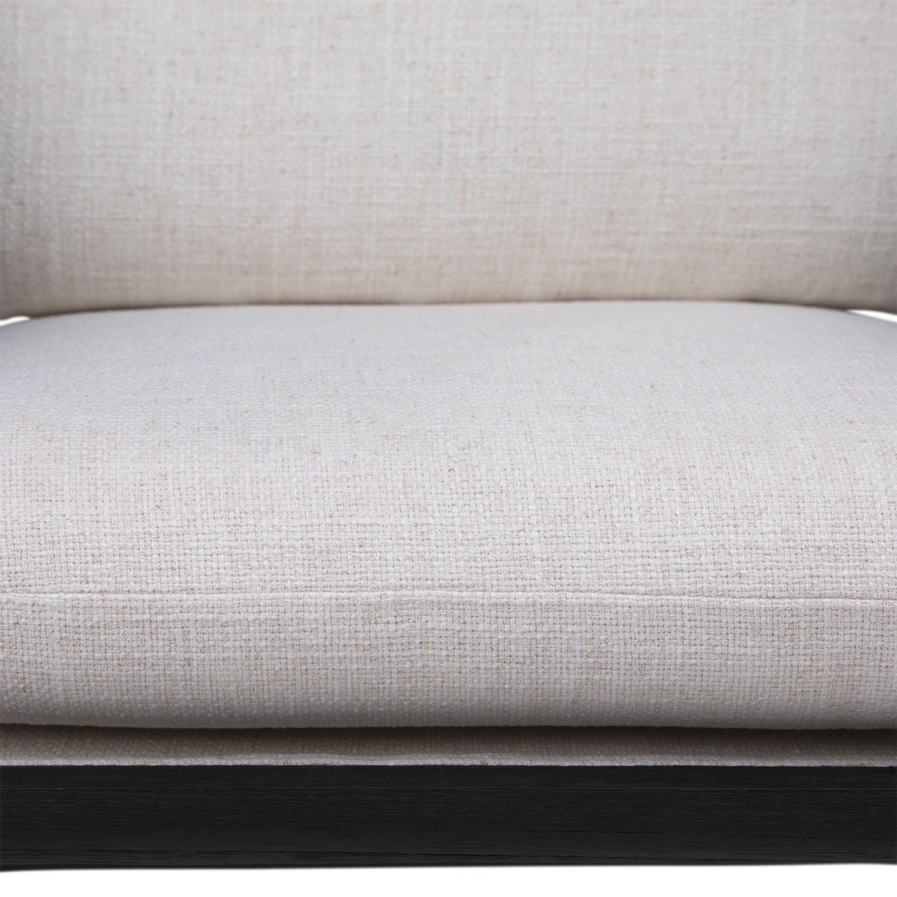 Black Wood Finish and Off White Upholstery Mindi Wood and Polyester Blend Upholstery Chair 27 in Wide