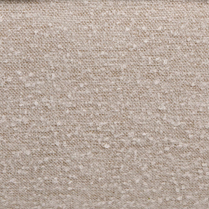 Ivory Upholstery and Natural Finish Frame Boucle Upholstery, Mindi Wood and Rattan Chair 27.5 in Wide
