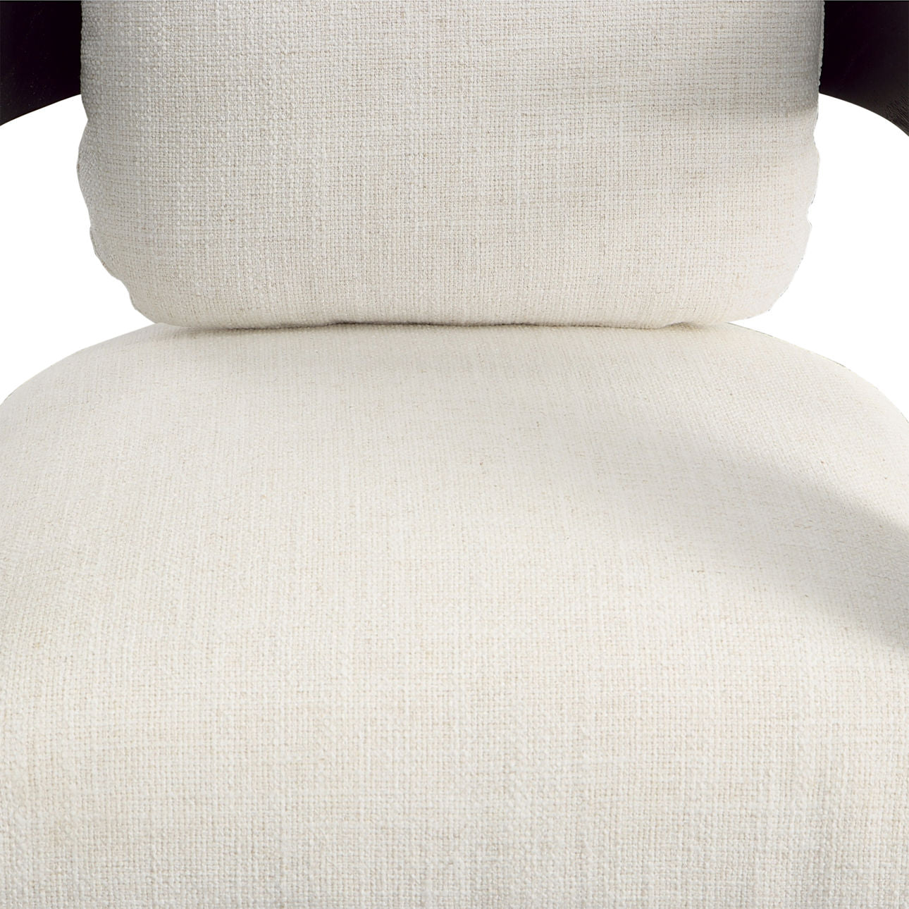 Cream and Black Linen Blend Upholstery and Mindi Wood Frame Chair 21.5 in Wide