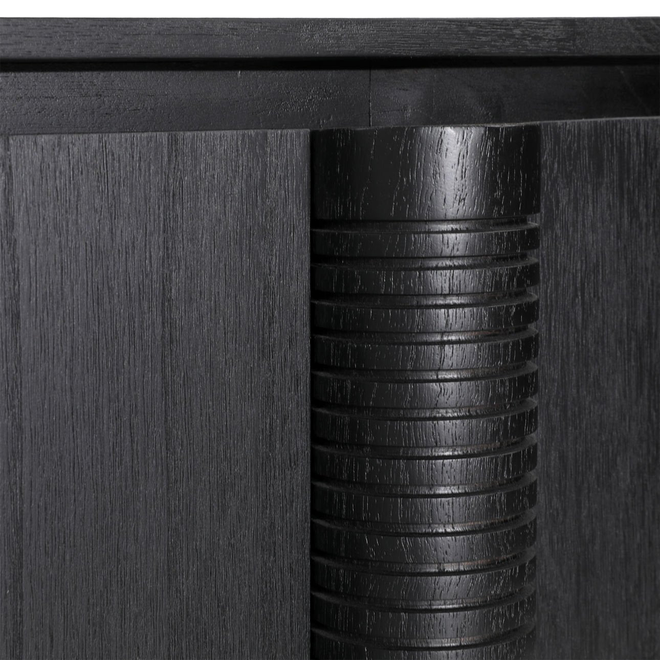 Black Mindi Wood Veneer Sideboard 63 in Wide